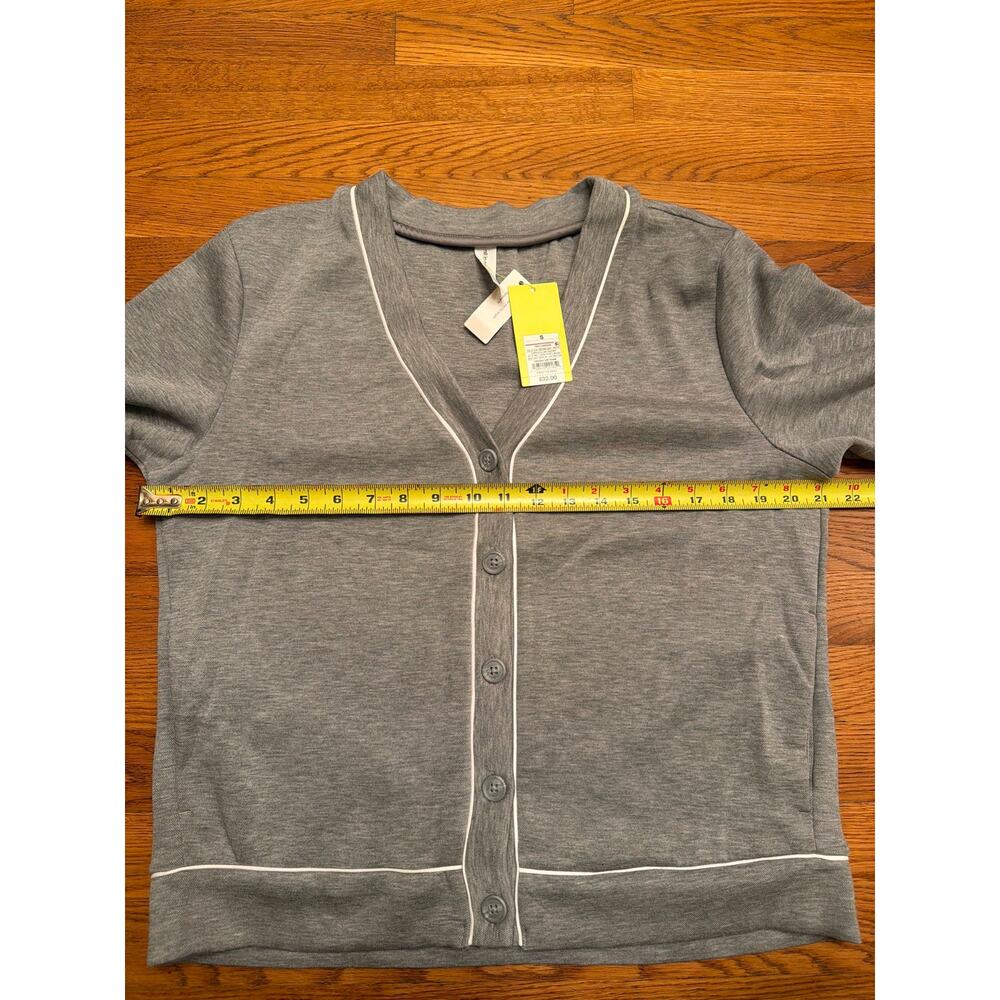All in Motion Women's Piped Button-Up Cardigan - Heather Gray - Size Small - NWT - Picture 4 of 7
